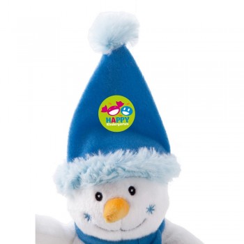Snowman in blue cap and scarf suitable for printing AIHE324-42