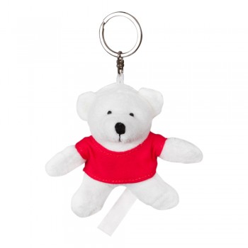 Teddy bear with red T-shirt suitable for printing, keyring (T-shirt packed separately) AIHE690-02