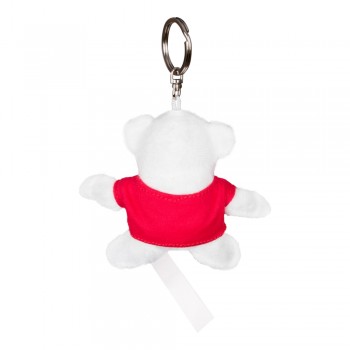 Teddy bear with red T-shirt suitable for printing, keyring (T-shirt packed separately) AIHE690-02