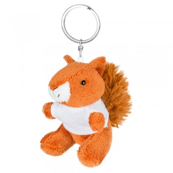 Plush squirrel, keyring | Ginny Squirrel with white T-shirt suitable for printing, keyring (T-shirt packed separately) AIHE740-07
