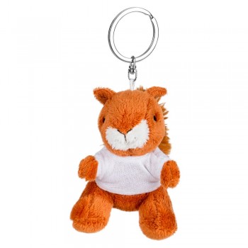 Plush squirrel, keyring | Ginny Squirrel with white T-shirt suitable for printing, keyring (T-shirt packed separately) AIHE740-07