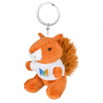 Plush squirrel, keyring | Ginny Squirrel with white T-shirt suitable for printing, keyring (T-shirt packed separately) AIHE740-07