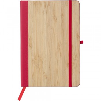 Notebook approx. A5 Notebook (approx. A5, 96 lined pages), bamboo hard cover, pen loop, elastic band for closing, ribbon marker AIV0038-05