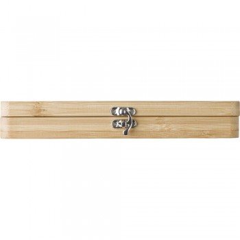 Carbon steel tool set, 27 pcs including 3 screwdrivers, 10 bits in holder, 3 slotted sizes, 3 Torx sizes, 1 adapter, 4 sockets, 1 cutter, 1 handle, 1 connector,  packaged in a bamboo case with clip AIV0040-16