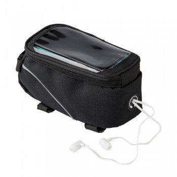 Bicycle bag Bicycle handle bar bag, zipped main compartment, separate compartment on top for mobile phone, earphones outlet, Velcro straps for attachment AIV0076-03