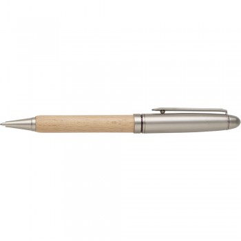 Ball pen in beechwood case, beechwood handle, metal trim parts, German Dokumental® ink refill AIV0080-16