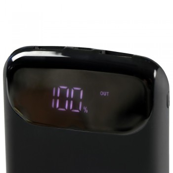 Mauro Conti power bank 8000 mAh, wireless charger 5W, works with mobile phones with inductive charging function, USB type C and micro USB inputs (max. 5V/2A), 2 USB outputs (max. 5V/2.1A), can charge two mobile devices simultaneously, digital display of p