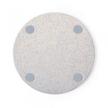 Wireless charger 5W with wheat straw and cork details, works with mobile phones with inductive charging function, micro USB input 5V/2A, micro USB cable included AIV0149-00