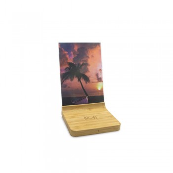 Bamboo wireless charger 10W, photo frame (10 x 15 cm), USB type C input, USB type C cable included AIV0176-00