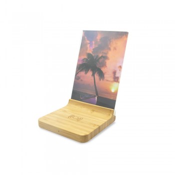 Bamboo wireless charger 10W, photo frame (10 x 15 cm), USB type C input, USB type C cable included AIV0176-00