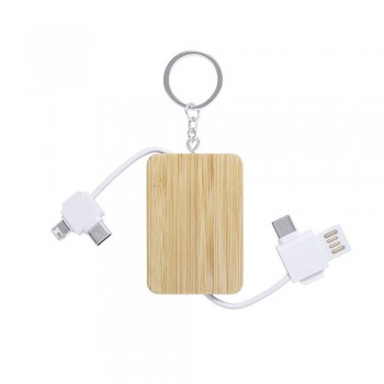 Charging cable, bamboo keyring