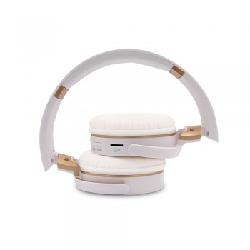 Wireless headphones BT 5.0, bamboo details, foldable, 200 mAh battery, working time: 6-8h, charging time: 1-2h, answering calls function, integrated microphone, TF card slot (not included), audio socket, working distance up to 10 m, USB rechargeable, micr