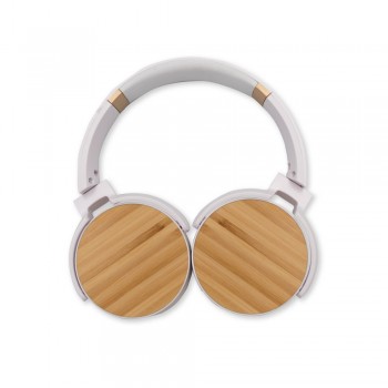 Wireless headphones BT 5.0, bamboo details, foldable, 200 mAh battery, working time: 6-8h, charging time: 1-2h, answering calls function, integrated microphone, TF card slot (not included), audio socket, working distance up to 10 m, USB rechargeable, micr