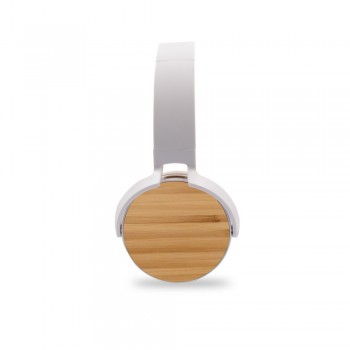 Wireless headphones BT 5.0, bamboo details, foldable, 200 mAh battery, working time: 6-8h, charging time: 1-2h, answering calls function, integrated microphone, TF card slot (not included), audio socket, working distance up to 10 m, USB rechargeable, micr