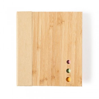 Bamboo memo holder, sticky notes Memo holder in bamboo case, sticky notes, 115 sheets 6,5 x 9,5 cm, 115 mini sticky notes 4 x 5 cm, 420 mini sticky notes 1,2 x 4,2 cm AIV0262-18