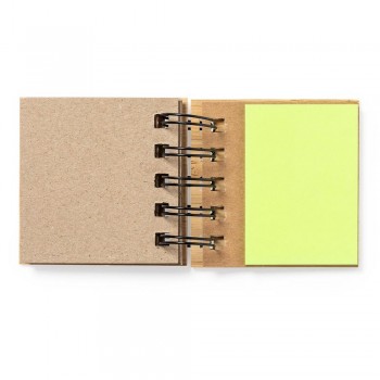 Memo holder with bamboo cover, sticky notes, 75 sticky notes 5 x 7,5 cm, 125 mini sticky notes 1,5 x 5 cm AIV0265-18