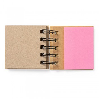 Memo holder with bamboo cover, sticky notes, 75 sticky notes 5 x 7,5 cm, 125 mini sticky notes 1,5 x 5 cm AIV0265-18