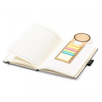 Bamboo memo holder, sticky notes, bookmark, ruler, notebook Bamboo memo holder, sticky notes, bookmark, ruler, 15 sticky notes 4 x 4,5 cm, 75 mini sticky notes 1,2 x 4,5 cm AIV0267-18