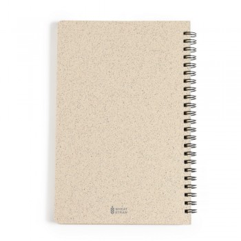 Wheat straw notebook (approx. A5, 80 blank sheets), hard cover, spiral binding AIV0275-00