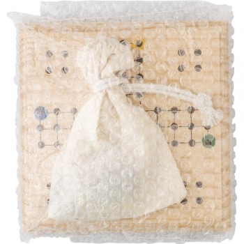 Wooden ludo game Wooden ludo game in cotton drawstring bag AIV0294-16