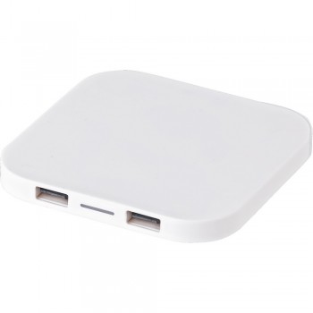 Wireless charger, USB output, works with mobile phones with inductive charging function, micro USB in, wireless output 5V/1A, USB output 5V/2A, cable included AIV0340-02