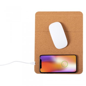 Cork mouse pad, wireless charger 5W, phone stand