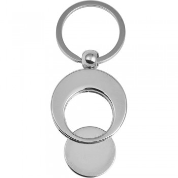 Round keyring with big ring, including shopping cart coin AIV0634-32