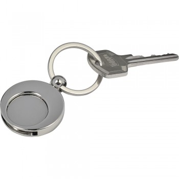 Round keyring with big ring, including shopping cart coin AIV0634-32