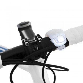 Bicycle light with 3 functions, 2 white LED lights AIV0712-02