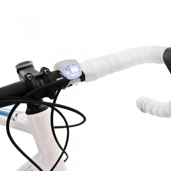 Bicycle light with 3 functions, 2 white LED lights AIV0712-02