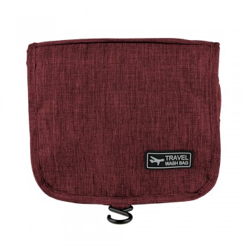 Cosmetic bag with numerous compartments, zipped main compartment, 1 mesh pocket, front and transparent pocket with zipper, hook for hanging included AIV0753-12