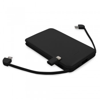 Power bank 5000 mAh with integrated cables, adapter included | Presley