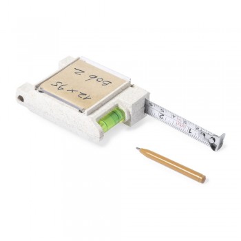 Measuring tape 1 m, spirit level, memo pad 4 x 4,5 cm (15 sheets), ball pen, body made from wheat straw AIV1031-00