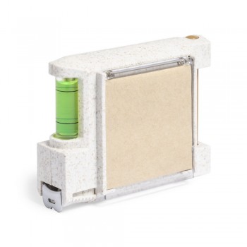 Measuring tape 1 m, spirit level, memo pad 4 x 4,5 cm (15 sheets), ball pen, body made from wheat straw AIV1031-00