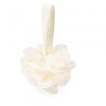 Cotton bath sponge Bath sponge with wrist cord for personalization, made of cotton AIV1035-00