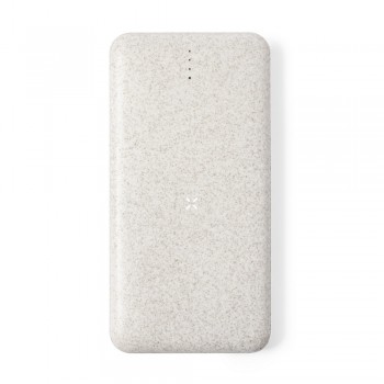 Wireless power bank 8000 mAh, wireless charger 5W-10W, made from wheat straw, works with mobile phones with inductive charging function, can charge four devices simultaneously, micro USB input, USB type C input/output 5-12V/3-1.5A, 2 USB outputs 5-12V/3-1