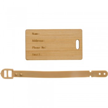 Bamboo luggage tag