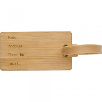 Bamboo luggage tag