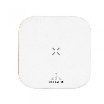 Wireless charger 15W made from recycled milk cartons