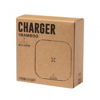 Wireless charger 15W made from recycled milk cartons