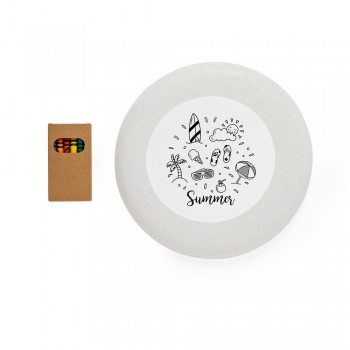 Frisbee for colouring, crayons