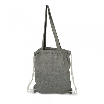 Recycled cotton bag 2 in 1, drawstring bag and shopping bag | Jamarion