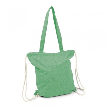 Recycled cotton bag 2 in 1, drawstring bag and shopping bag | Jamarion