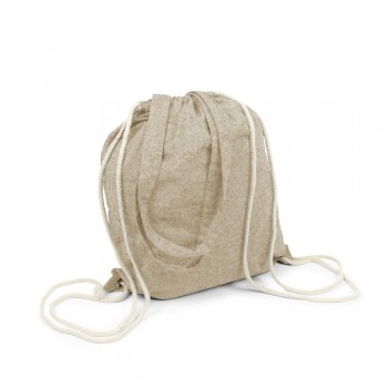 Recycled cotton bag 2 in 1, drawstring bag and shopping bag | Jamarion