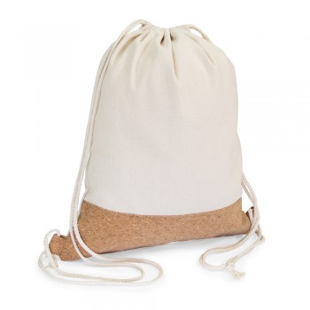 Cotton drawstring bag with cork element | Rontay