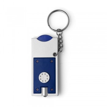 Keyring with white LED light and plastic coin for shopping carts (size € 0,5) AIV2452-04