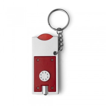Keyring with white LED light and plastic coin for shopping carts (size € 0,5) AIV2452-05