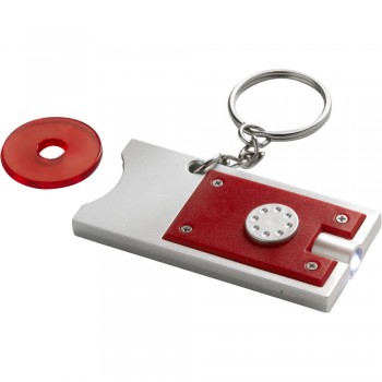 Keyring with white LED light and plastic coin for shopping carts (size € 0,5) AIV2452-05