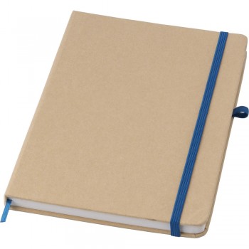 Notebook approx. A5 Notebook (approx. A5, 80 lined sheets made from stone paper), hard cover made of craft paper, elastic band for closing, pen loop. Stone paper is made of mix of 80% calcium carbonate and 20% HDPE, which makes it resistant to splashing, dirt and tearing. Th
