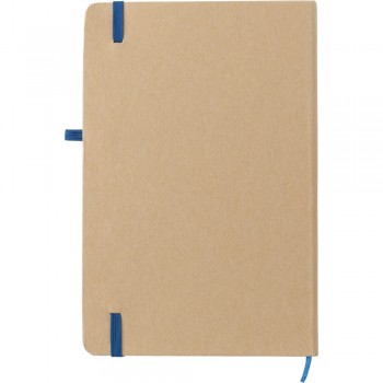 Notebook approx. A5 Notebook (approx. A5, 80 lined sheets made from stone paper), hard cover made of craft paper, elastic band for closing, pen loop. Stone paper is made of mix of 80% calcium carbonate and 20% HDPE, which makes it resistant to splashing, dirt and tearing. Th